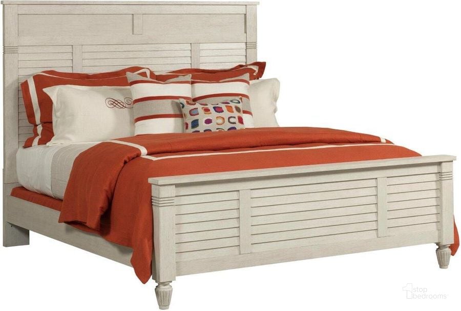 The appearance of Grand Bay Acadia California King Panel Bed designed by American Drew in the transitional interior design. This white piece of furniture  was selected by 1StopBedrooms from Grand Bay Collection to add a touch of cosiness and style into your home. Sku: 016-307R. Bed Type: Panel Bed. Material: Wood. Product Type: Panel Bed. Bed Size: California King.