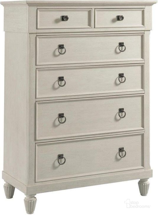 The appearance of Grand Bay Tybee Drawer Chest designed by American Drew in the transitional interior design. This white piece of furniture  was selected by 1StopBedrooms from Grand Bay Collection to add a touch of cosiness and style into your home. Sku: 016-215. Material: Wood. Product Type: Chest. Image1