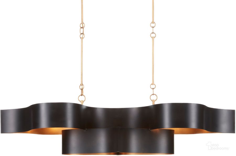 The appearance of Grand Lotus Black Oval Chandelier designed by Currey & Company in the modern / contemporary interior design. This black piece of furniture  was selected by 1StopBedrooms from Grand Lotus Collection to add a touch of cosiness and style into your home. Sku: 9000-0853. Product Type: Chandelier. Material: Iron. Image1