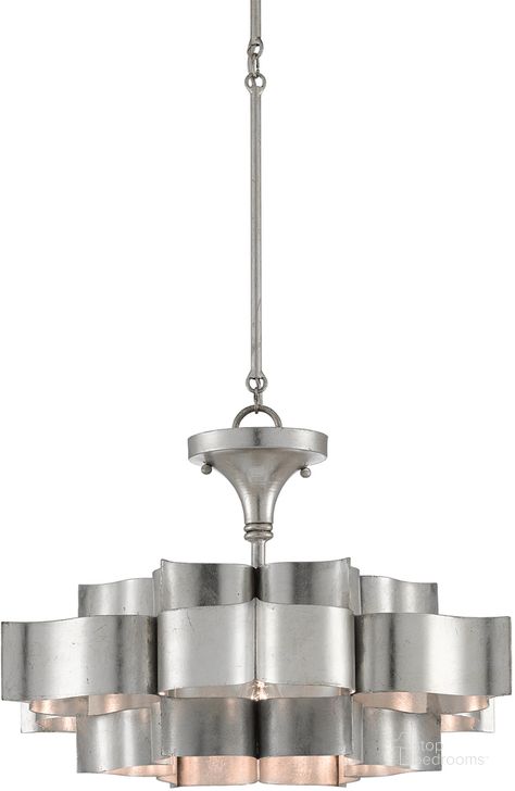 The appearance of Grand Lotus Small Sliver Chandelier In Silver designed by Currey & Company in the modern / contemporary interior design. This silver piece of furniture  was selected by 1StopBedrooms from Grand Lotus Collection to add a touch of cosiness and style into your home. Sku: 9000-0374. Product Type: Chandelier. Material: Iron. Image1