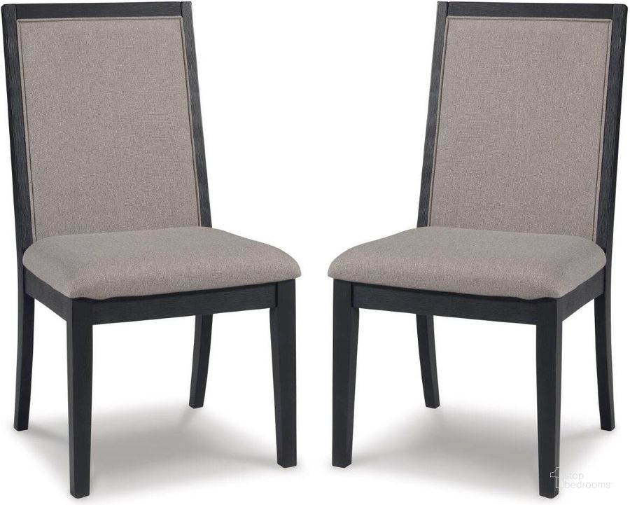 The appearance of Grande Prairie Light Gray/Black Dining Chair Set of 2 designed by Luxe Linea in the modern / contemporary interior design. This light gray/black piece of furniture  was selected by 1StopBedrooms from Grande Prairie Collection to add a touch of cosiness and style into your home. Sku: D989-01. Material: Fabric. Product Type: Dining Chair. Image1