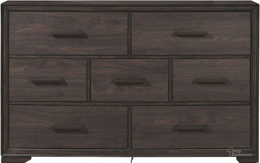 The appearance of Granite Falls Espresso Brown Drawer Kids Dresser designed by Samuel Lawrence in the transitional interior design. This brown piece of furniture  was selected by 1StopBedrooms from Granite Falls Collection to add a touch of cosiness and style into your home. Sku: S462-410. Product Type: Dresser. Image1