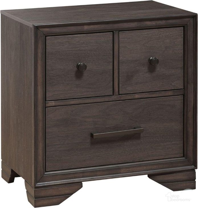 The appearance of Granite Falls Espresso Brown Drawer Nightstand designed by Samuel Lawrence in the transitional interior design. This brown piece of furniture  was selected by 1StopBedrooms from Granite Falls Collection to add a touch of cosiness and style into your home. Sku: S462-450. Product Type: Nightstand. Image1