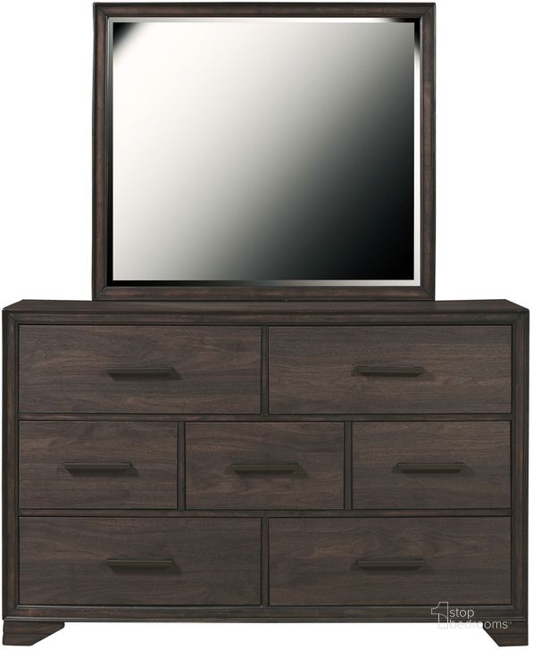 The appearance of Granite Falls Kids Beveled Dresser Mirror in Espresso Brown designed by Samuel Lawrence in the transitional interior design. This espresso brown piece of furniture  was selected by 1StopBedrooms from Granite Falls Collection to add a touch of cosiness and style into your home. Sku: S462-430. Material: MDF. Product Type: Dresser Mirror. Image1