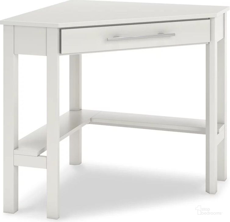 The appearance of Grannen White Home Office Corner Desk designed by Signature Design by Ashley in the modern / contemporary interior design. This white piece of furniture  was selected by 1StopBedrooms from Grannen Collection to add a touch of cosiness and style into your home. Sku: H207-22. Material: Wood. Product Type: Office Desk. Image1