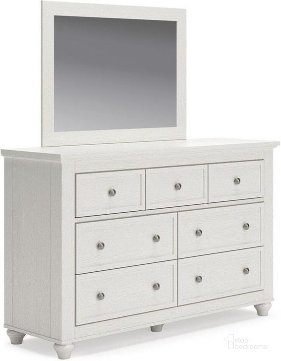 The appearance of Grantoni Dresser and Mirror In White designed by Signature Design by Ashley in the traditional interior design. This white piece of furniture  was selected by 1StopBedrooms from Grantoni Collection to add a touch of cosiness and style into your home. Sku: B3290-231;B3290-36. Material: Wood. Product Type: Dresser and Mirror. Image1
