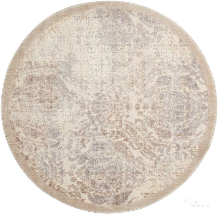 The appearance of Graphic Illusions Ivory 8 Round Area Rug designed by Nourison in the transitional interior design. This ivory piece of furniture  was selected by 1StopBedrooms from Graphic Illusions Collection to add a touch of cosiness and style into your home. Sku: 99446332677. Material: Polypropylene. Product Type: Area Rugs. Image1