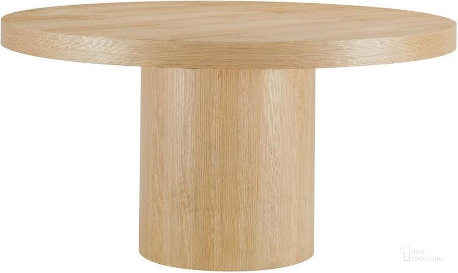 The appearance of Gratify Oak 60 Inch Round Dining Table designed by Modway in the modern / contemporary interior design. This oak piece of furniture  was selected by 1StopBedrooms from Gratify Collection to add a touch of cosiness and style into your home. Sku: EEI-4911-OAK. Table Base Style: Pedestal. Table Top Shape: Round. Product Type: Dining Table. Material: MDF. Size: 60". Image1