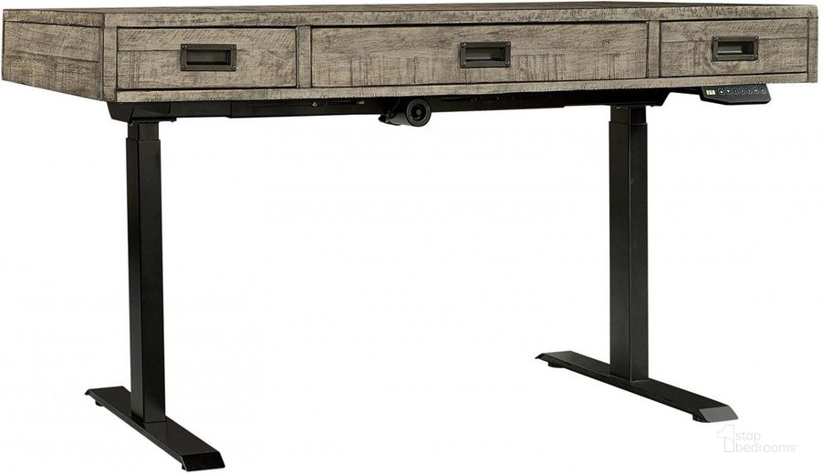 The appearance of Grayson 60 Inch Lift Desk In Grey designed by Aspenhome in the rustic / southwestern interior design. This grey piece of furniture  was selected by 1StopBedrooms from Grayson Collection to add a touch of cosiness and style into your home. Sku: I215-360T;IUAB-301-1. Material: Wood. Product Type: Desk. Image1