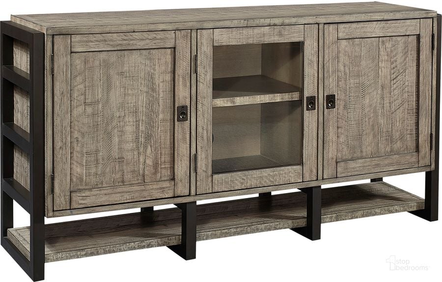 The appearance of Grayson 65 Inch Console In Grey designed by Aspenhome in the rustic / southwestern interior design. This grey piece of furniture  was selected by 1StopBedrooms from Grayson Collection to add a touch of cosiness and style into your home. Sku: I215-265. Material: Wood. Product Type: TV Console. Image1