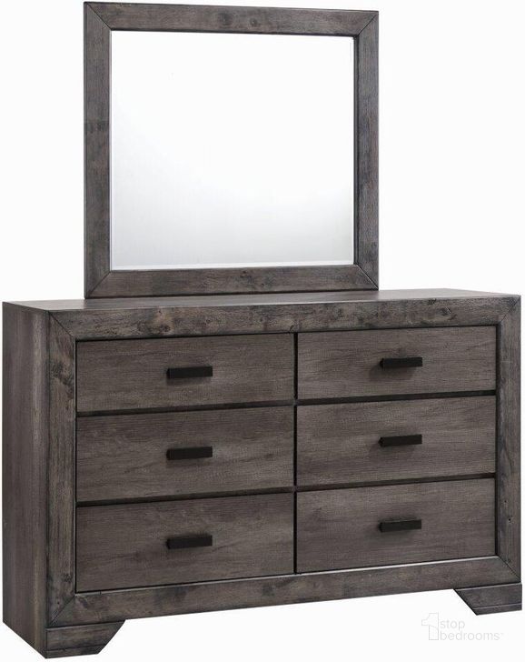 The appearance of Grayson Grey Oak Dresser With Mirror designed by Picket House in the rustic / southwestern interior design. This brown piece of furniture  was selected by 1StopBedrooms from Grayson Collection to add a touch of cosiness and style into your home. Sku: NH100DR;NH100MR. Material: Wood. Product Type: Dresser and Mirror. Image1