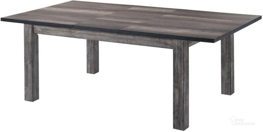 The appearance of Grayson Grey Oak Extendable Rectangular Dining Table designed by Picket House in the rustic / southwestern interior design. This gray piece of furniture  was selected by 1StopBedrooms from Grayson Collection to add a touch of cosiness and style into your home. Sku: DNH100DT. Table Base Style: Legs. Product Type: Dining Table. Table Top Shape: Rectangular. Material: Rubberwood. Size: 42". Image1