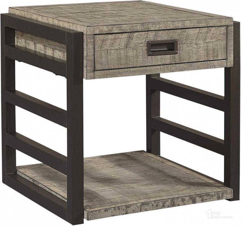 The appearance of Grayson Liv360 End Table In Grey designed by Aspenhome in the rustic / southwestern interior design. This grey piece of furniture  was selected by 1StopBedrooms from Grayson Collection to add a touch of cosiness and style into your home. Sku: I215-9140. Material: Wood. Product Type: End Table. Image1