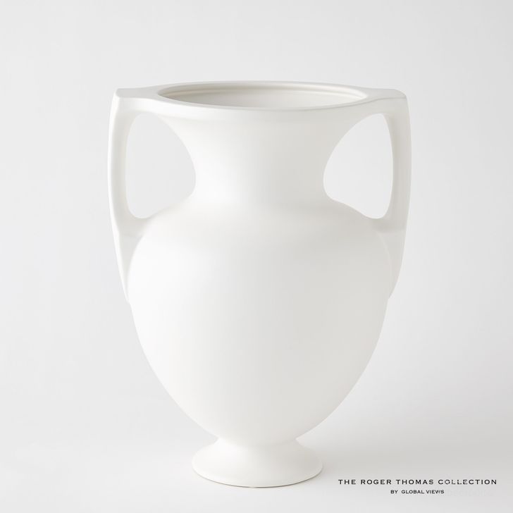 The appearance of Grecian Medium Amphora In Matte White designed by Global Views in the modern / contemporary interior design. This white piece of furniture  was selected by 1StopBedrooms from Grecian Collection to add a touch of cosiness and style into your home. Sku: RT7.10002. Material: Ceramic. Product Type: Decorative Accessory. Image1
