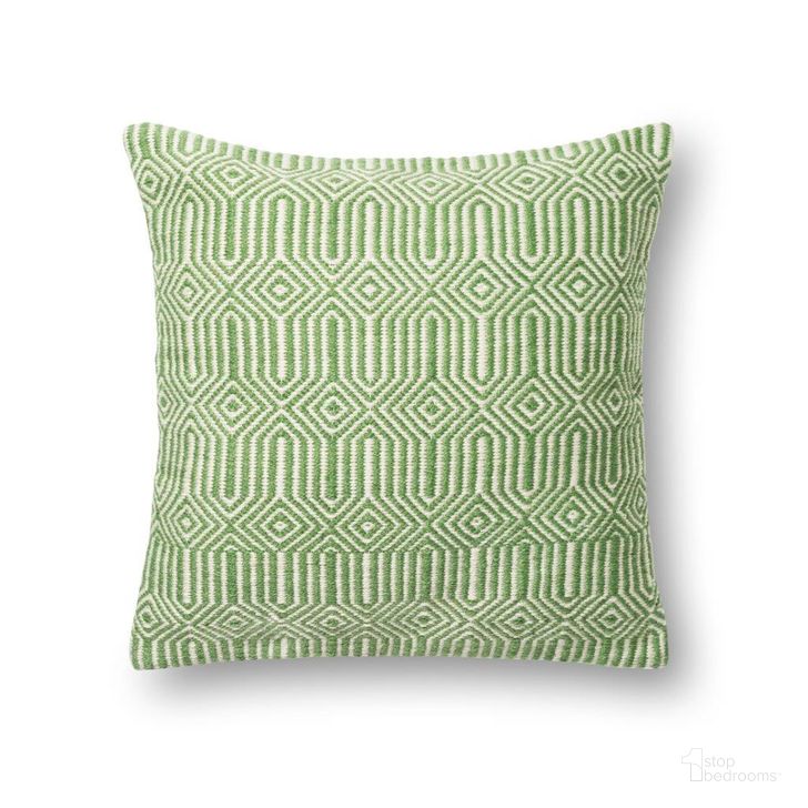The appearance of Loloi P0339 Green and Ivory 22" x 22" Cover Only Pillow designed by Loloi Rugs in the modern / contemporary interior design. This ivory and green piece of furniture  was selected by 1StopBedrooms from Pillows Collection to add a touch of cosiness and style into your home. Sku: P051P0339GRIVPIL3. Material: Polyester. Product Type: Pillow Cover. Image1