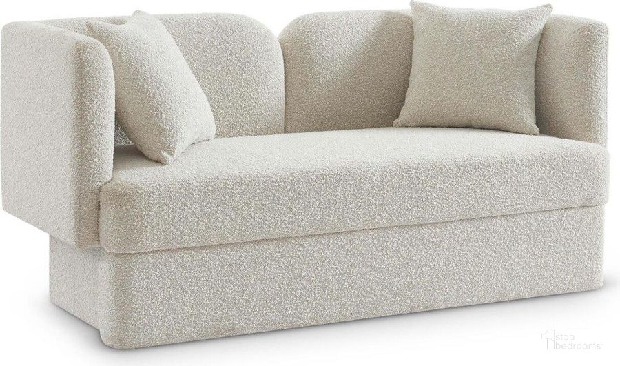 The appearance of Green Road Cream Loveseat designed by Furnique in the modern / contemporary interior design. This cream piece of furniture  was selected by 1StopBedrooms from Green Road Collection to add a touch of cosiness and style into your home. Sku: 616Cream-L. Product Type: Loveseat. Material: MDF. Image1