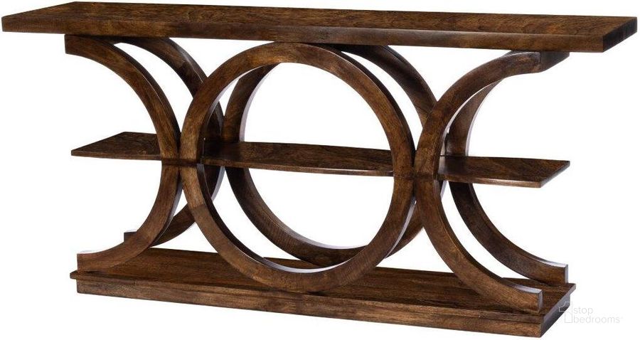 The appearance of Greenvalley Rise Medium Brown Console Table 0qb24398993 designed by Boho House in the modern / contemporary interior design. This medium brown piece of furniture  was selected by 1StopBedrooms from Greenvalley Rise Collection to add a touch of cosiness and style into your home. Sku: 5327354. Material: Wood. Product Type: Console Table. Image1