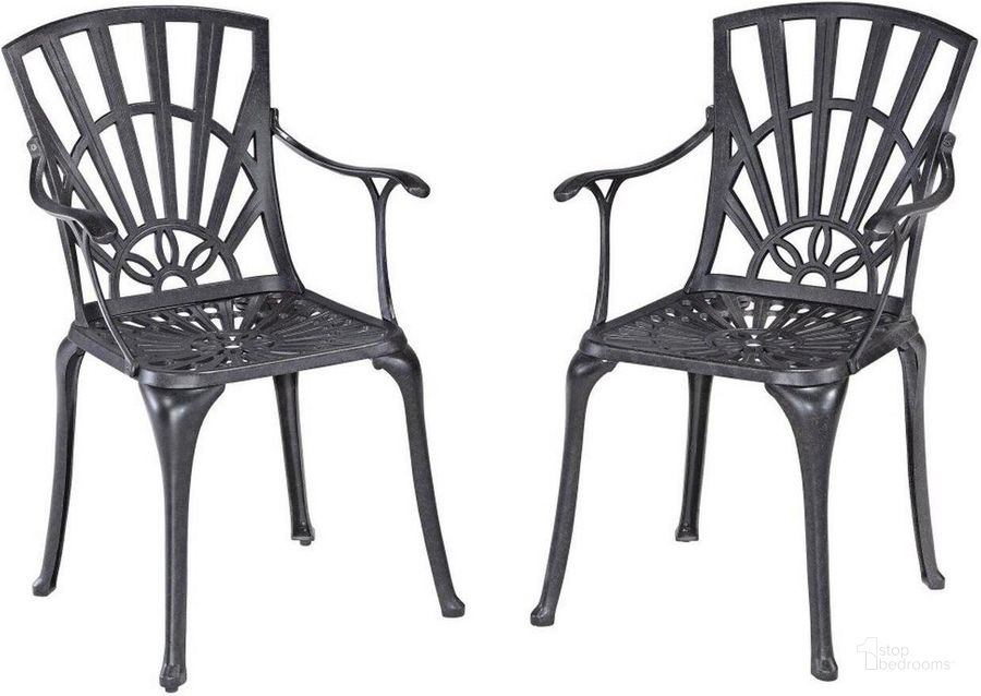The appearance of Grenada Charcoal Outdoor Chair Pair designed by Homestyles in the traditional interior design. This charcoal piece of furniture  was selected by 1StopBedrooms from Grenada Collection to add a touch of cosiness and style into your home. Sku: 6660-80. Material: Aluminum. Product Type: Outdoor Chair. Image1