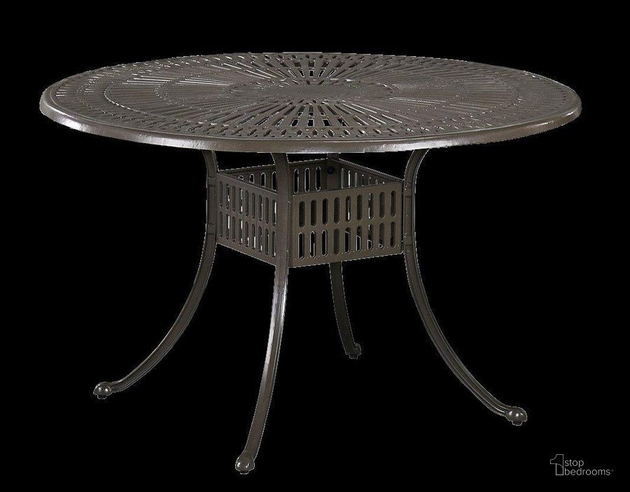 The appearance of Grenada Charcoal Outdoor Dining Table 6660-32 designed by Homestyles in the traditional interior design. This charcoal piece of furniture  was selected by 1StopBedrooms from Grenada Collection to add a touch of cosiness and style into your home. Sku: 6660-32. Material: Aluminum. Product Type: Outdoor Dining Table. Size: 49". Image1