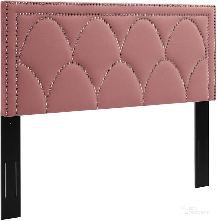 The appearance of Greta Performance Velvet King/California King Headboard In Dusty Rose designed by Modway in the  interior design. This dusty rose piece of furniture  was selected by 1StopBedrooms from Greta Collection to add a touch of cosiness and style into your home. Sku: MOD-6322-DUS. Product Type: Headboard. Bed Size: King. Material: MDF. Image1