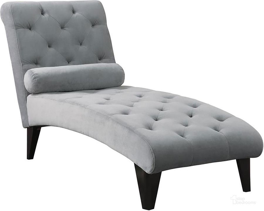 The appearance of Grey Chaise 550067 designed by Coaster in the transitional interior design. This gray piece of furniture  was selected by 1StopBedrooms from Accent Collection to add a touch of cosiness and style into your home. Sku: 550067. Material: Fabric. Product Type: Chaise. Key Features: Tufted. Image1
