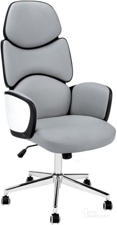 The appearance of Grey High Back Executive Office Chair In Leather Look designed by Monarch Specialties in the modern / contemporary interior design. This white piece of furniture  was selected by 1StopBedrooms from  to add a touch of cosiness and style into your home. Sku: I 7322. Material: Metal. Product Type: Office Chair. Image1