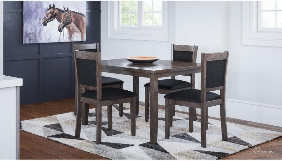 The appearance of Greyson Heights 5 Pack Dining Set Dining Table With 4 Chairs designed by Jofran in the transitional interior design. This grey piece of furniture  was selected by 1StopBedrooms from Greyson Heights Collection to add a touch of cosiness and style into your home. Sku: 1885. Material: Wood. Product Type: Dining Room Set. Image1