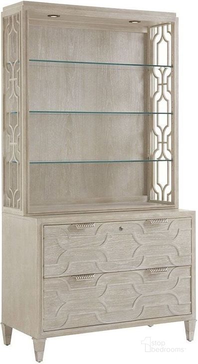 The appearance of Greystone Pearl Gray Wire Brushed Octavia File Chest with Deck designed by Sligh in the transitional interior design. This gray piece of furniture  was selected by 1StopBedrooms from Greystone Collection to add a touch of cosiness and style into your home. Sku: 01-0250-450;01-0250-441. Product Type: Filing Cabinets and Storage. Image1