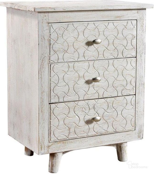 The appearance of Gridley 3 Drawer Nightstand In White designed by Moti in the traditional interior design. This white piece of furniture  was selected by 1StopBedrooms from Gridley Collection to add a touch of cosiness and style into your home. Sku: 24014003. Material: Wood. Product Type: Nightstand.