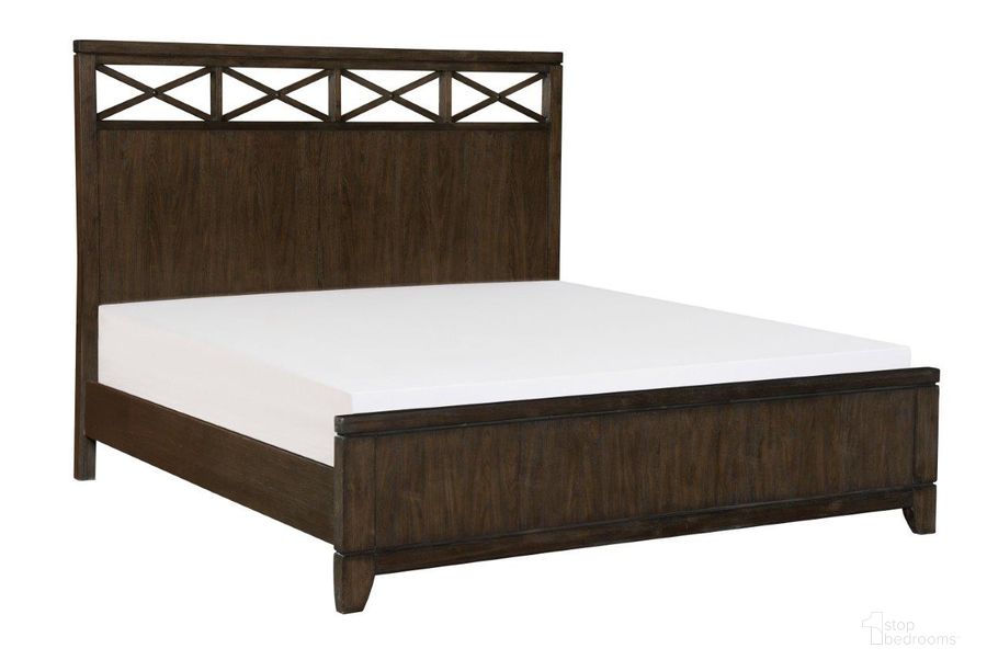 The appearance of Griggs Dark Brown Queen Panel Bed designed by Homelegance in the transitional interior design. This brown piece of furniture  was selected by 1StopBedrooms from Griggs Collection to add a touch of cosiness and style into your home. Sku: 1669-1;1669-2;1669-3. Bed Type: Panel Bed. Material: Wood. Product Type: Panel Bed. Bed Size: Queen. Image1