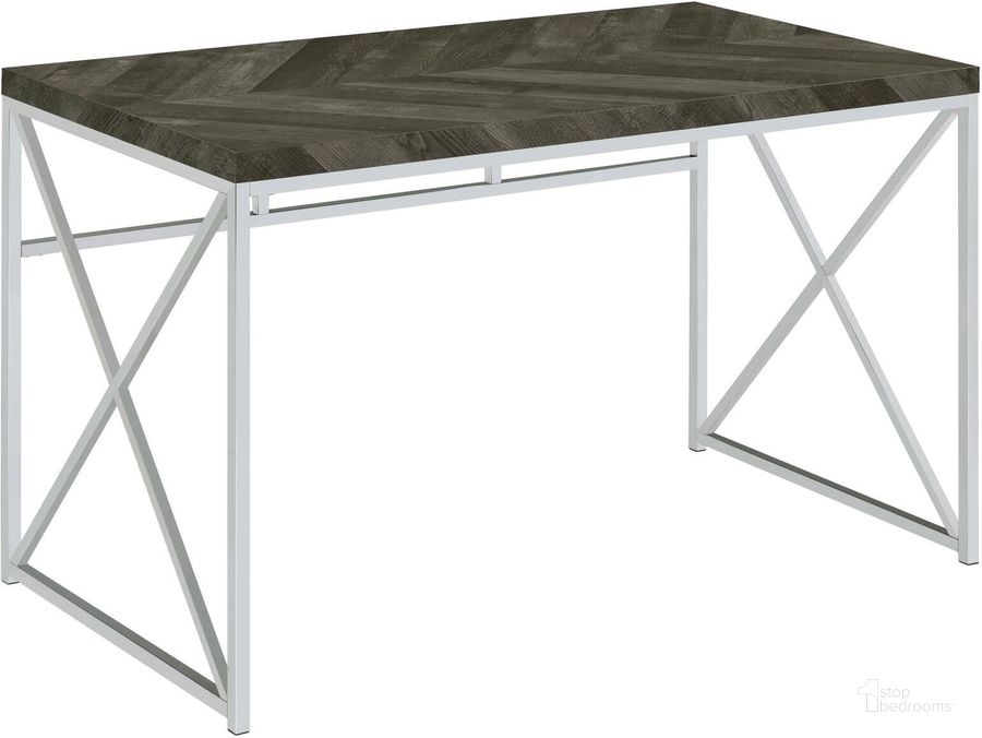 The appearance of Grimma Writing Desk designed by Coaster in the modern / contemporary interior design. This rustic gray piece of furniture  was selected by 1StopBedrooms from Grimma Collection to add a touch of cosiness and style into your home. Sku: 802611. Material: Metal. Product Type: Home Office Desk. Image1