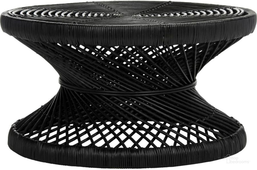 The appearance of Grimson Black Large Bowed Coffee Table designed by Safavieh in the modern / contemporary interior design. This black piece of furniture  was selected by 1StopBedrooms from Grimson Collection to add a touch of cosiness and style into your home. Sku: WIK6507A. Product Type: Coffee Table. Material: Rattan. Image1