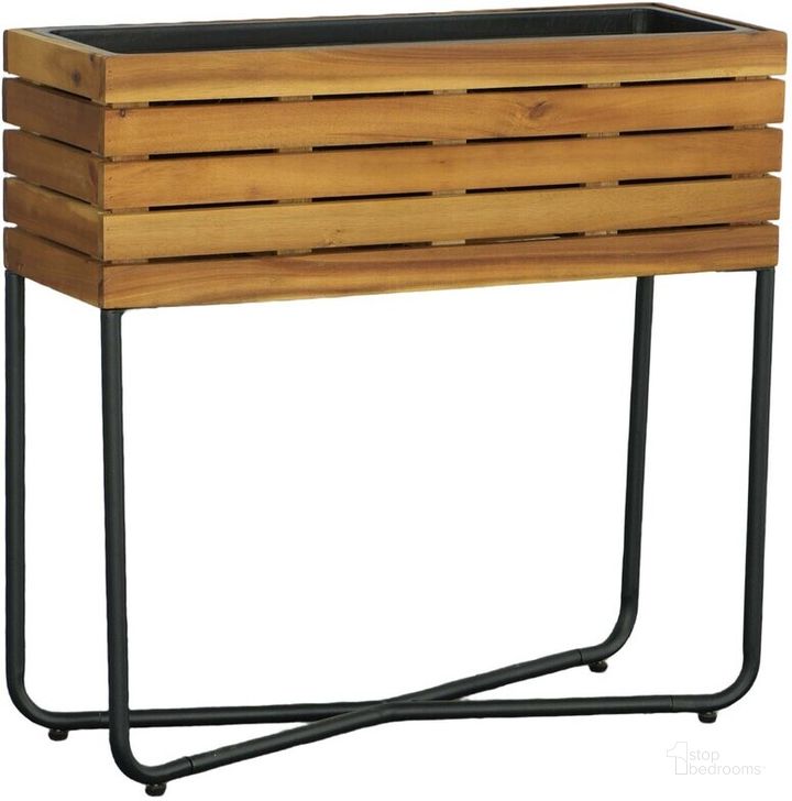The appearance of Groott Rect Planter With Metal Legs In Natural designed by Progressive Furniture in the transitional interior design. This natural piece of furniture  was selected by 1StopBedrooms from Groott Collection to add a touch of cosiness and style into your home. Sku: I792-08. Material: Wood. Product Type: Planter. Image1