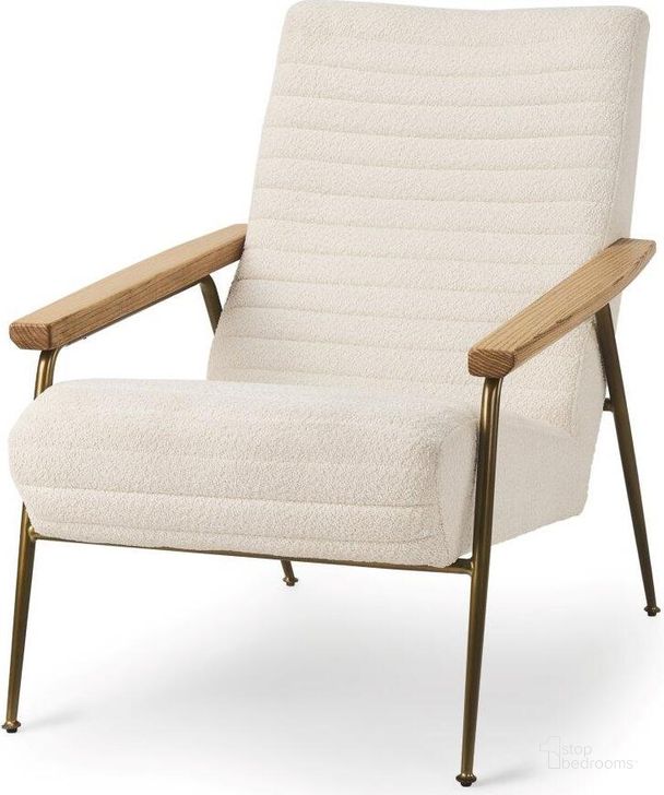 The appearance of Grosjean Cream Boucle Accent Chair designed by Mercana in the modern / contemporary interior design. This cream piece of furniture  was selected by 1StopBedrooms from Grosjean Collection to add a touch of cosiness and style into your home. Sku: 70221. Material: Fabric. Product Type: Accent Chair. Image1