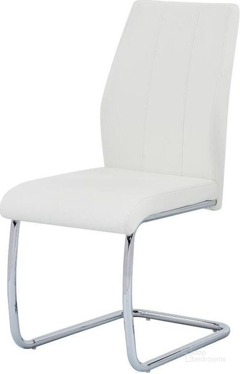 The appearance of Gudmund 2 Piece Modern Dining Chairs In White Faux Leather designed by Best Master Furniture in the modern / contemporary interior design. This white piece of furniture  was selected by 1StopBedrooms from Gudmund Collection to add a touch of cosiness and style into your home. Sku: BA206WC. Material: Faux Leather. Product Type: Dining Chair. Image1