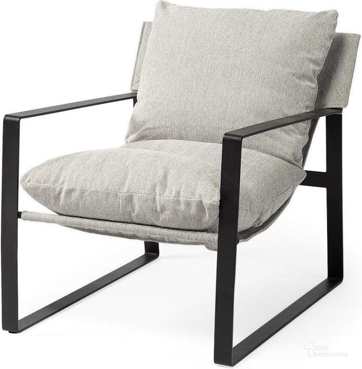 The appearance of Guilia Frost Gray With Metal Frame Sling Accent Chair designed by Mercana in the modern / contemporary interior design. This black and gray piece of furniture  was selected by 1StopBedrooms from Guilia Collection to add a touch of cosiness and style into your home. Sku: 69003. Material: Metal. Product Type: Accent Chair. Image1