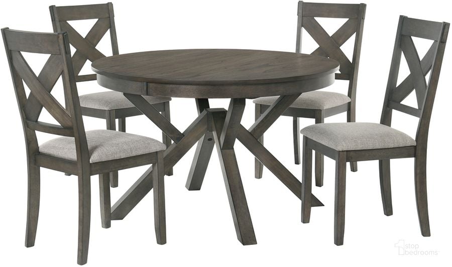 The appearance of Gulliver Rustic Brown Round Dining Table designed by New Classic in the transitional interior design. This brown piece of furniture  was selected by 1StopBedrooms from Gulliver Collection to add a touch of cosiness and style into your home. Sku: D1902-11. Table Base Style: Trestle. Table Top Shape: Round. Product Type: Dining Table. Image1