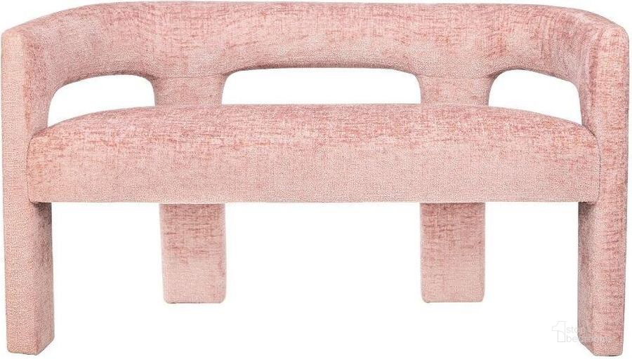 The appearance of Gwen Modern Luxury Jacquard Fabric Upholstered Sculpture Bench In Pink designed by Jofran in the modern / contemporary interior design. This pink piece of furniture  was selected by 1StopBedrooms from Gwen Collection to add a touch of cosiness and style into your home. Sku: 2271-GWENBNPNK. Product Type: Bench. Material: Plywood. Image1