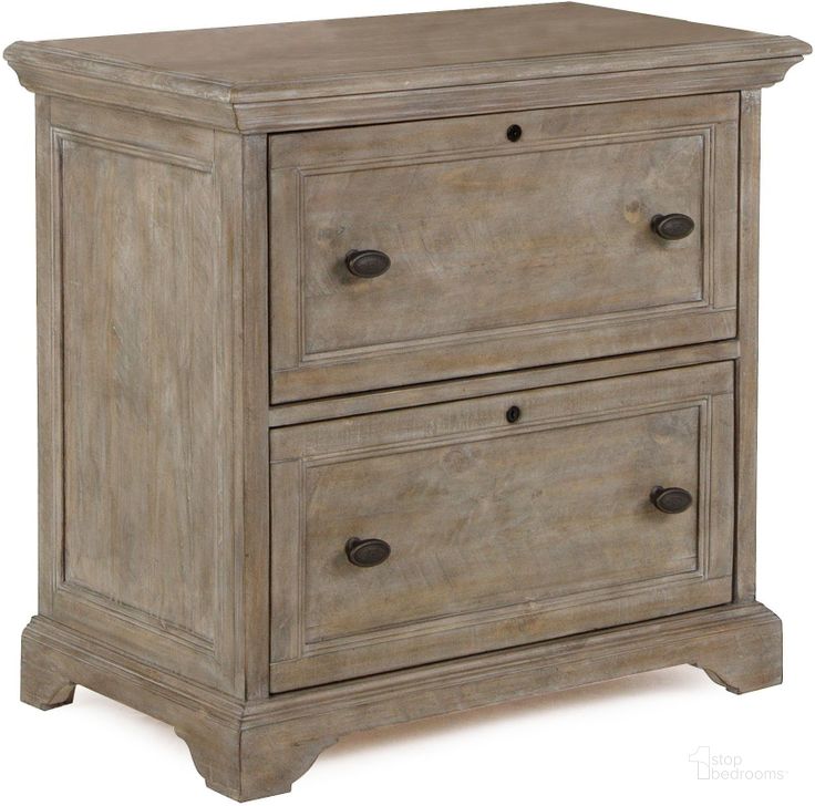 The appearance of Tinley Park Dove Tail Grey Lateral File designed by Magnussen in the rustic / southwestern interior design. This gray piece of furniture  was selected by 1StopBedrooms from Tinley Park Collection to add a touch of cosiness and style into your home. Sku: H4646-40. Material: Wood. Product Type: Lateral Filing Cabinet. Image1