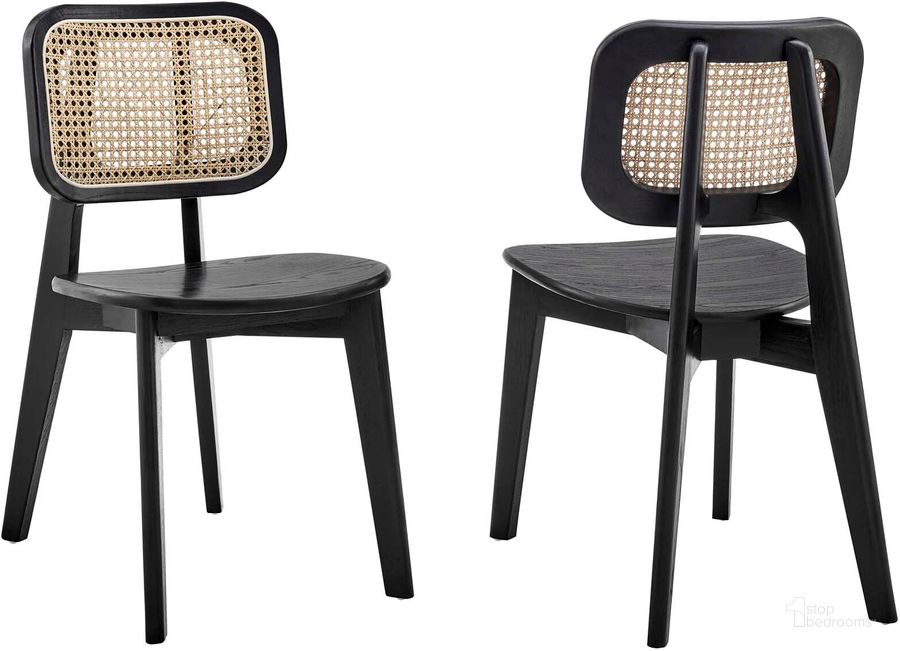 The appearance of Habitat Wood Dining Side Chair Set of 2 In Black designed by Modway in the modern / contemporary interior design. This black piece of furniture  was selected by 1StopBedrooms from Habitat Collection to add a touch of cosiness and style into your home. Sku: EEI-6077-BLK. Material: Wood. Product Type: Dining Chair. Image1