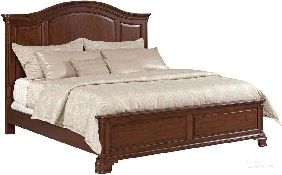 The appearance of Hadleigh Arched California King Panel Bed designed by Kincaid in the modern / contemporary interior design. This brown piece of furniture  was selected by 1StopBedrooms from Hadleigh Collection to add a touch of cosiness and style into your home. Sku: 607-317P. Bed Type: Panel Bed. Material: Wood. Product Type: Panel Bed. Bed Size: California King. Image1