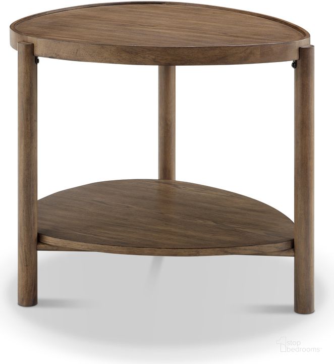 The appearance of Hadleigh Shaped Accent End Table designed by Magnussen in the  interior design. This  piece of furniture  was selected by 1StopBedrooms from Hadleigh Collection to add a touch of cosiness and style into your home. Sku: T5558-34. Material: Wood. Product Type: End Table. Image1