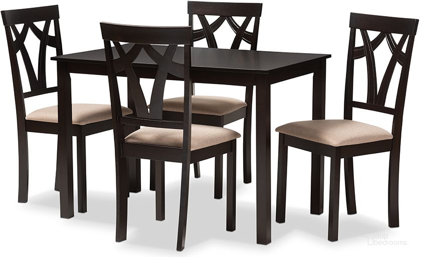 The appearance of Hadlends Espresso Brown Dining Set designed by FineForm in the modern / contemporary interior design. This espresso brown piece of furniture  was selected by 1StopBedrooms from Hadlends Collection to add a touch of cosiness and style into your home. Sku: RH146C-Dark Brown/Sand Dining Set. Product Type: Dining Room Set. Material: Rubberwood. Image1