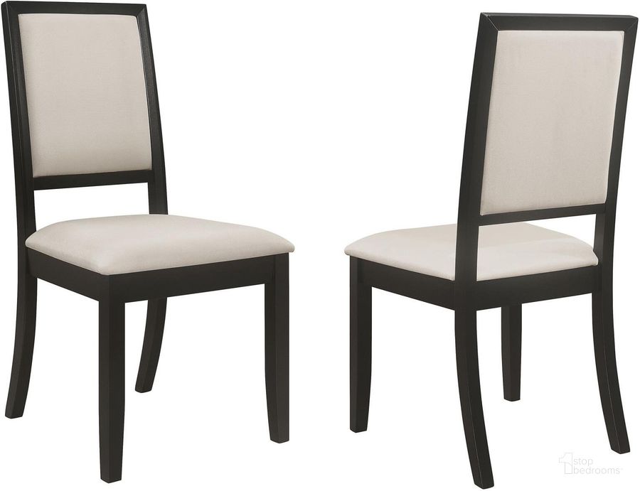 The appearance of Hagarty Black Side Chair Set of 2 designed by Luxe Linea in the modern / contemporary interior design. This black piece of furniture  was selected by 1StopBedrooms from Hagarty Collection to add a touch of cosiness and style into your home. Sku: 101562. Material: Fabric. Product Type: Side Chair. Image1