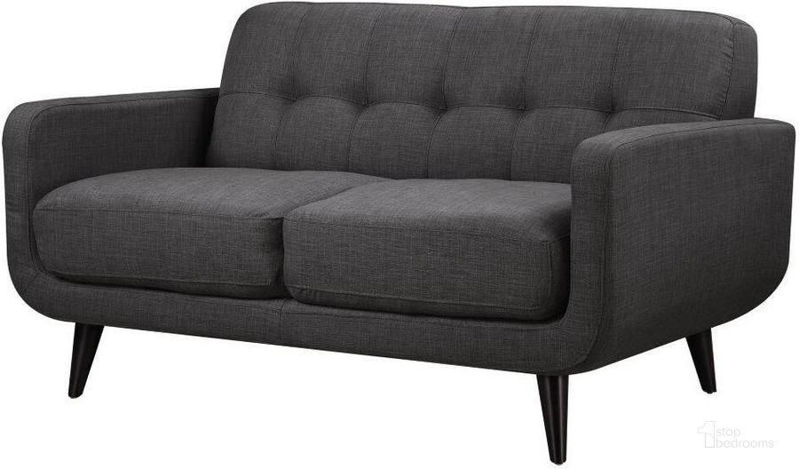 The appearance of Hailey Charcoal Loveseat designed by Picket House in the modern / contemporary interior design. This gray piece of furniture  was selected by 1StopBedrooms from Hailey Collection to add a touch of cosiness and style into your home. Sku: UHD090200NP. Material: Wood. Product Type: Loveseat. Image1