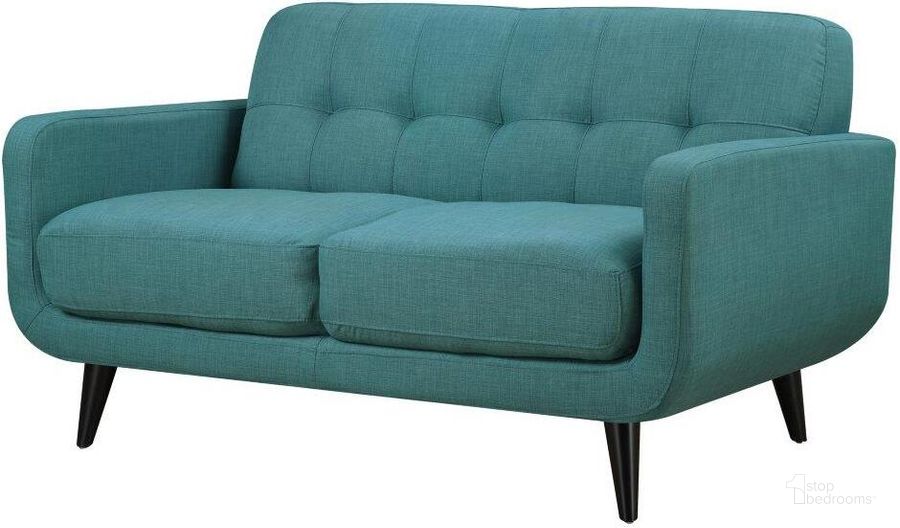 The appearance of Hailey Teal Loveseat designed by Picket House in the modern / contemporary interior design. This blue piece of furniture  was selected by 1StopBedrooms from Hailey Collection to add a touch of cosiness and style into your home. Sku: UHD087200NP. Material: Wood. Product Type: Loveseat. Image1