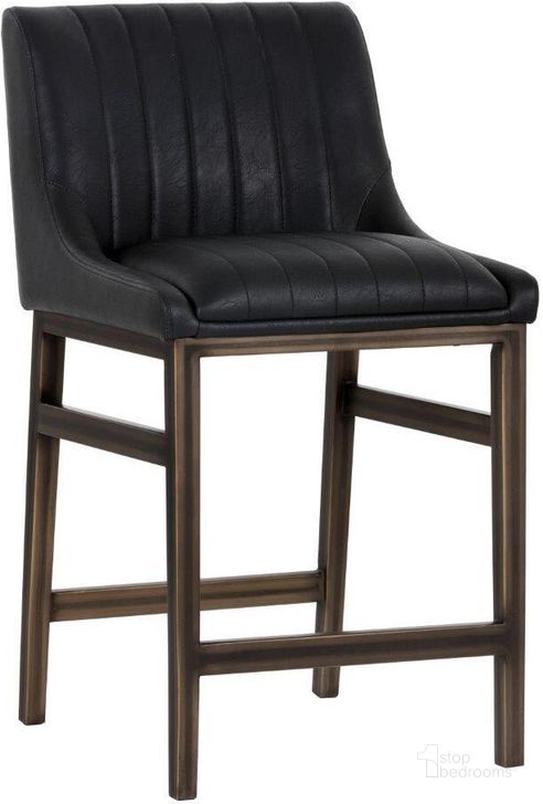The appearance of Halden Vintage Black Armless Counter Stool designed by Sunpan in the transitional interior design. This black piece of furniture  was selected by 1StopBedrooms from Halden Collection to add a touch of cosiness and style into your home. Sku: 101746. Material: Faux Leather. Product Type: Barstool. Image1