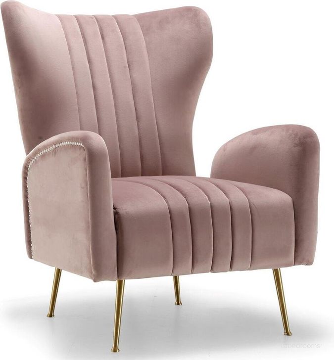 The appearance of Halencia Pink Velvet Chair designed by Furnique in the modern / contemporary interior design. This pink velvet piece of furniture  was selected by 1StopBedrooms from Halencia Collection to add a touch of cosiness and style into your home. Sku: 532Pink. Product Type: Accent Chair. Material: Velvet. Image1