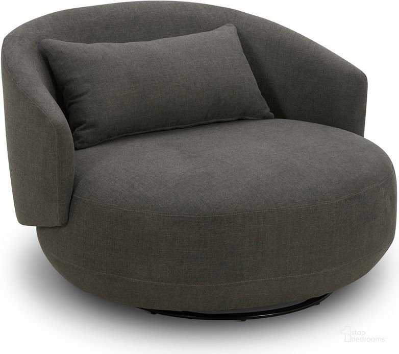 The appearance of Haley Upholstered Swivel Cuddler Chair In Charcoal designed by Liberty in the coastal interior design. This charcoal piece of furniture  was selected by 1StopBedrooms from Haley Collection to add a touch of cosiness and style into your home. Sku: 708-ACH15-GY. Product Type: Chair. Material: Rubberwood. Image1