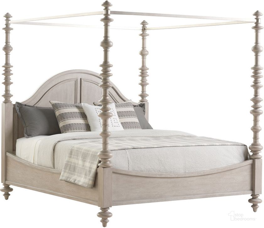The appearance of Halifax Way Beige California King Poster Bed designed by Luxury Loft in the modern / contemporary interior design. This beige piece of furniture  was selected by 1StopBedrooms from Halifax Way Collection to add a touch of cosiness and style into your home. Sku: 01-0926-175C. Bed Type: Canopy Bed. Product Type: Canopy Bed. Bed Size: California King. Image1